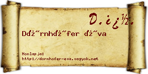 Dörnhöfer Éva névjegykártya